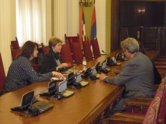 21 May 2012 Member of Parliament and deputy member of the National Assembly’s standing delegation to the CoE Parliamentary Assembly Elvira Kovacs with the representatives of the CoE Directorate General of Human Rights and Rule of Law